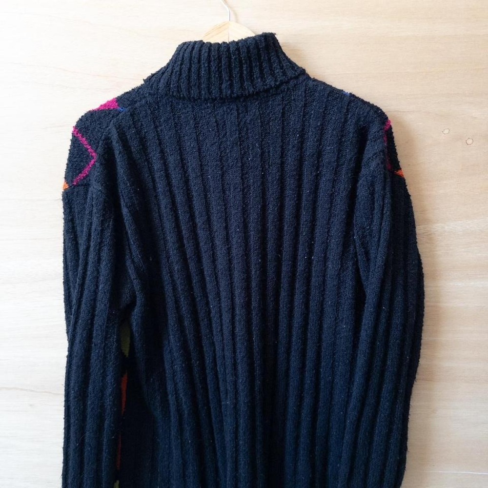 90s acrylic argyle tunic sweater - Picture 3 of 3